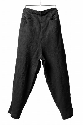 ISAMU KATAYAMA BACKLASH TAPERED TROUSERS / GARMENT NATURAL DYED LINEN CANVAS