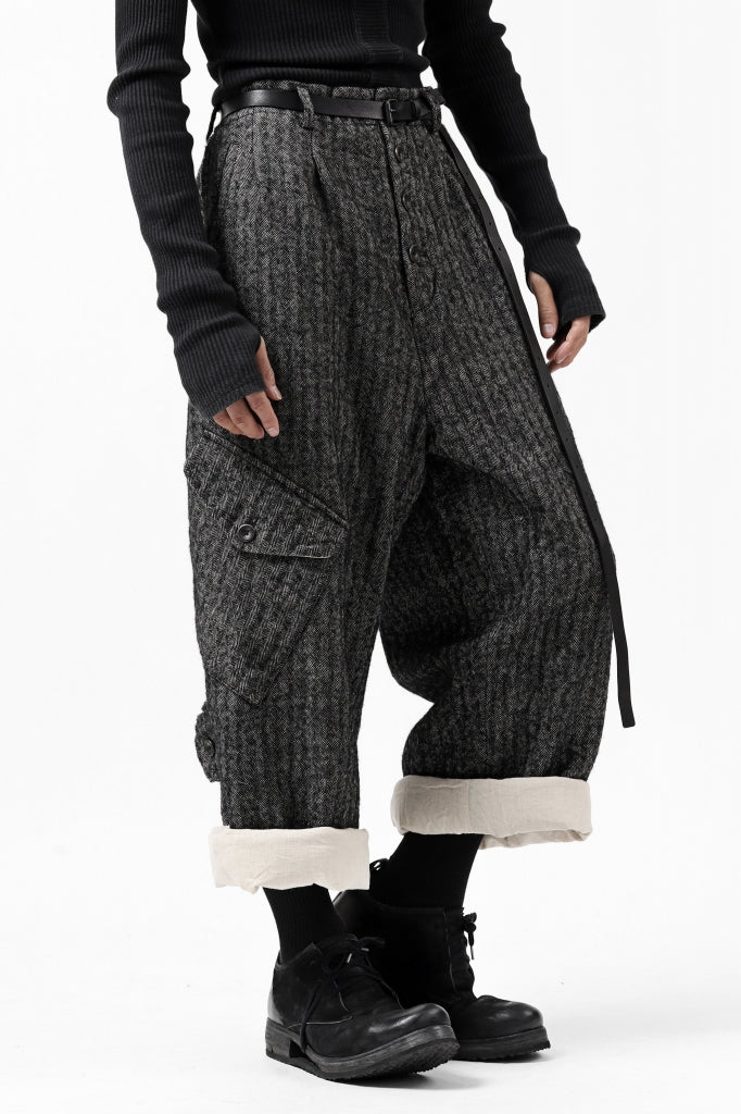 YUTA MATSUOKA buggy trousers / wool linen herringbone