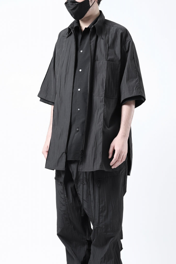 Y's.... WRINKLE TEXTURE LAYERED H/S SHIRT