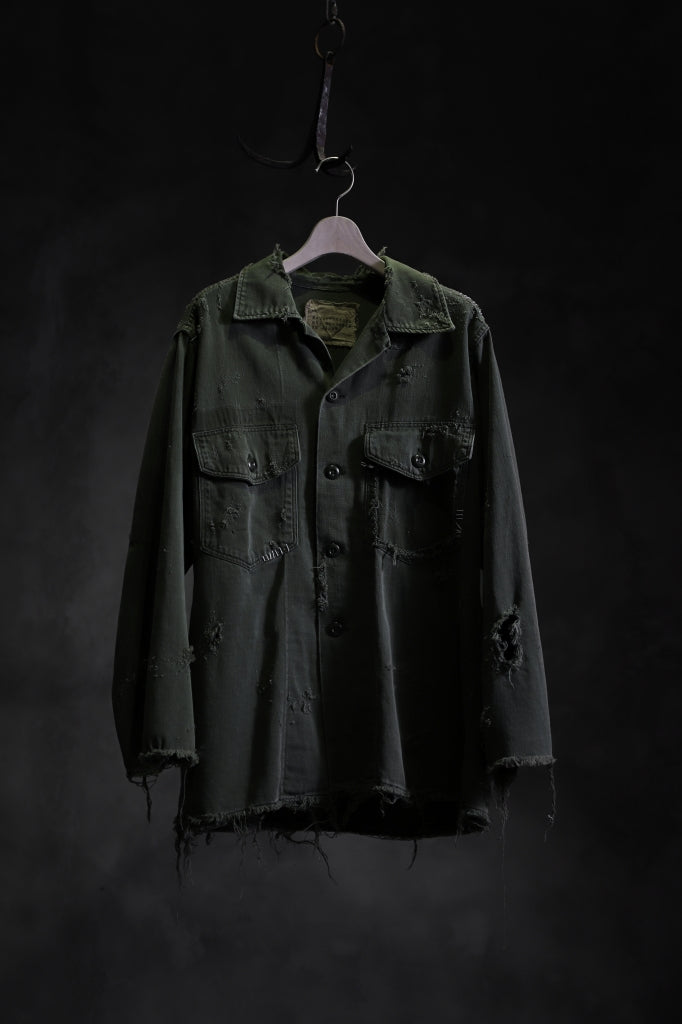 RESURRECTION HANDMADE vintage damage military work shirt