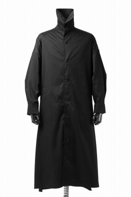 Y's HIGH-COLLAR LONG COAT / SOFT TWILL