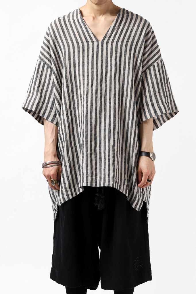 _vital exclusive minimal tunica tops / vintage farmers stripe linen