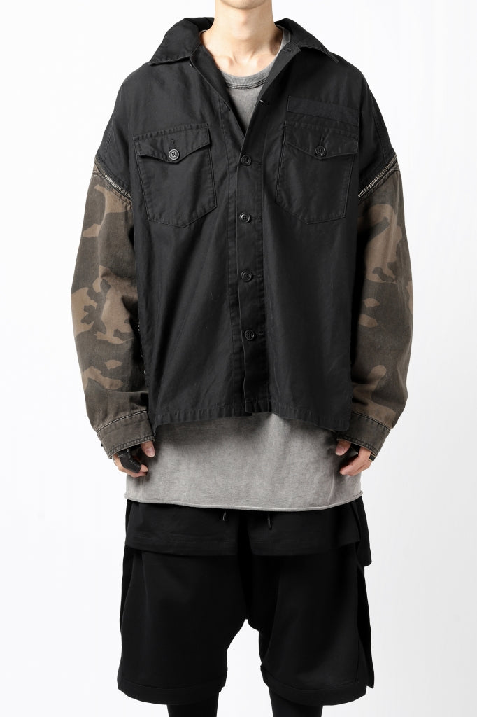 FACETASM ZIPPER ARMY SHIRT JACKET (BLACK x CAMO)