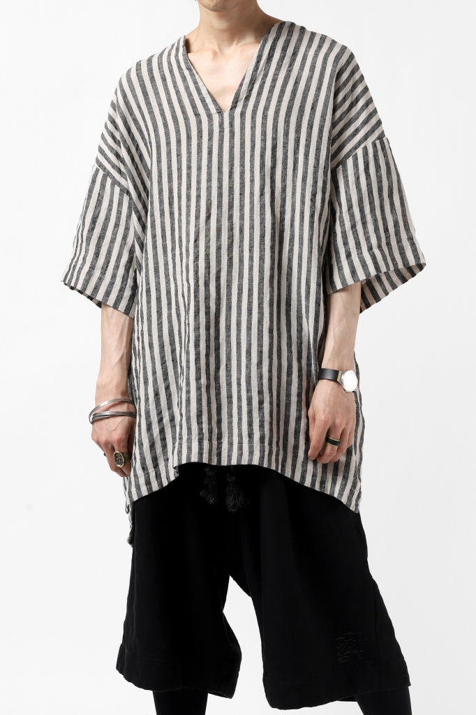 _vital exclusive minimal tunica tops / vintage farmers stripe linen