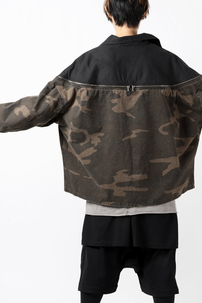 FACETASM ZIPPER ARMY SHIRT JACKET (BLACK x CAMO)