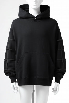 ALMOSTBLACK WEBBING COVER SLEEVE SWEAT HOODIE