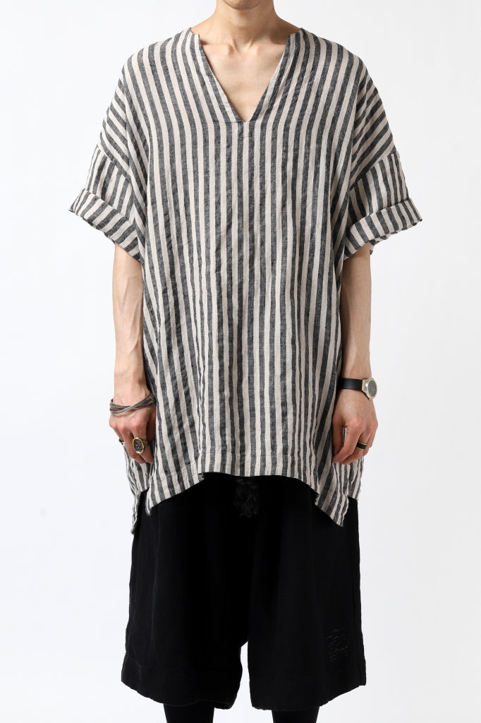 _vital exclusive minimal tunica tops / vintage farmers stripe linen