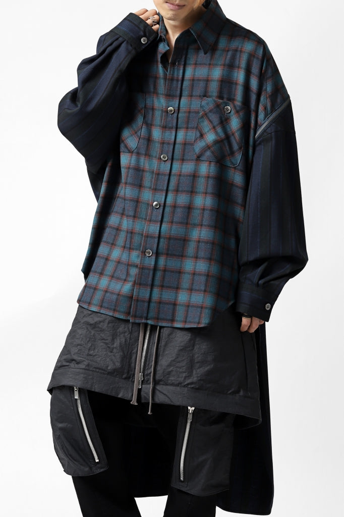 FACETASM HIGH-LOW ZIPPER SHIRT COAT