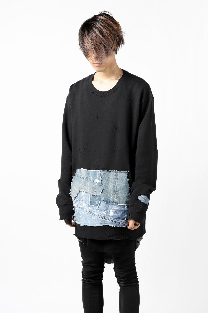 RESURRECTION HANDMADE remake sweat L/S with vintage denim pocket