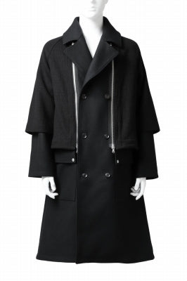 A.F ARTEFACT "COMBINED" DOUBLE BREASTED WOOL COAT