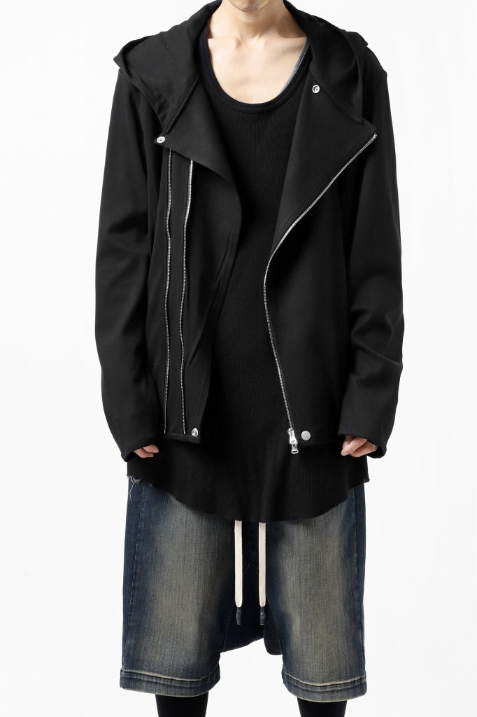 ISAMU KATAYAMA BACKLASH HOODED RIDERS BLOUSON / STRETCH RAYON SILK