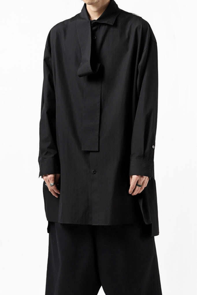 Y's HIGH-COLLAR LONG COAT / SOFT TWILL