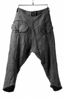 _vital tuck easy short pants / sumi dyed linen