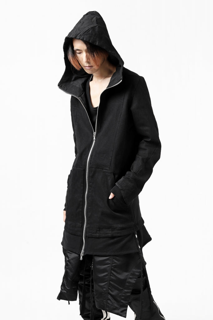 A.F ARTEFACT "FIRMLY" LONG HOODIE JACKET / DENIM + SWEAT