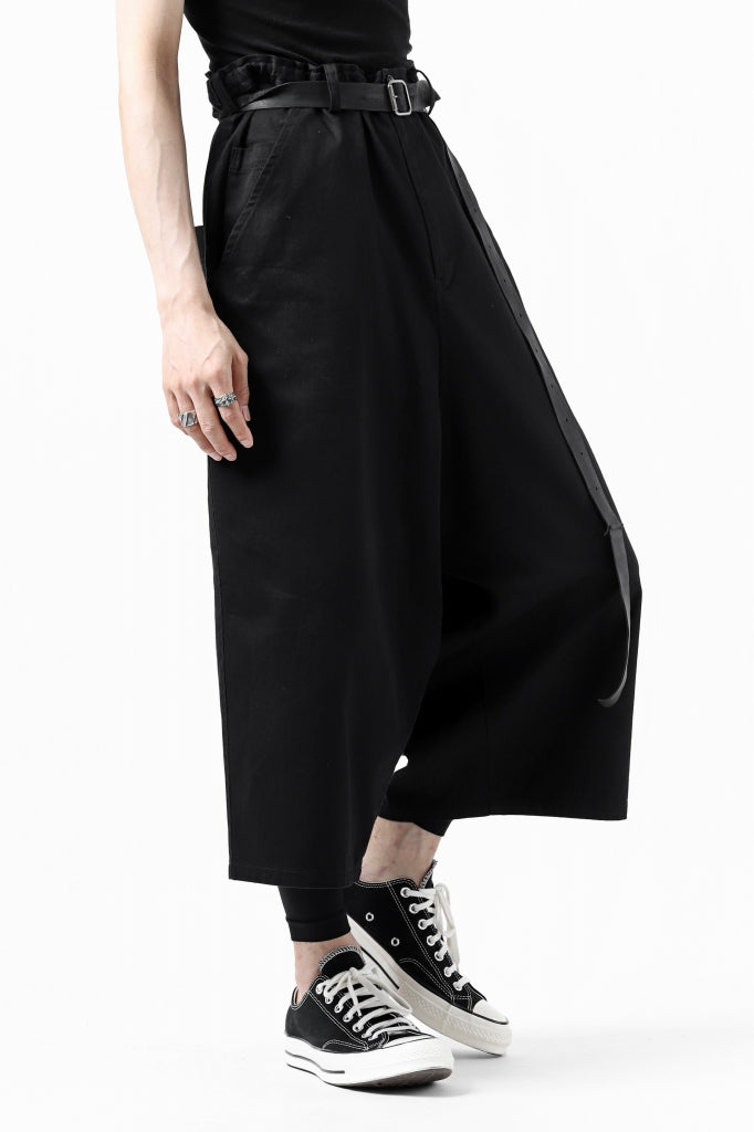 Y's WIDE SARROUEL CROPPED PANTS / SOFT TWILL