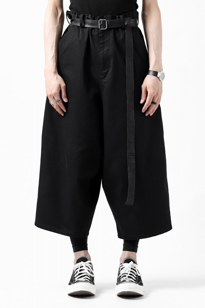 Y's WIDE SARROUEL CROPPED PANTS / SOFT TWILL