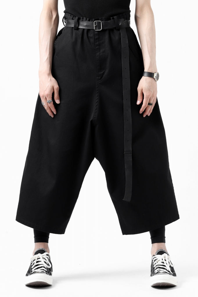 Y's WIDE SARROUEL CROPPED PANTS / SOFT TWILL