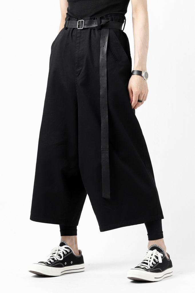 Y's WIDE SARROUEL CROPPED PANTS / SOFT TWILL