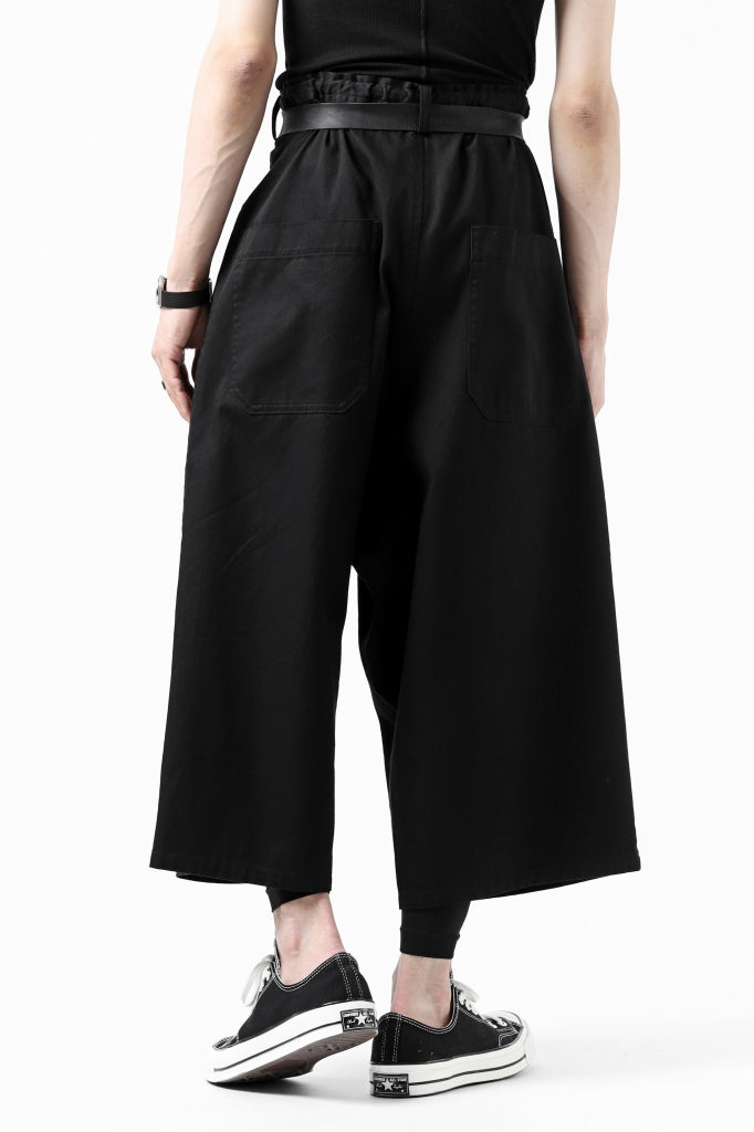Y's WIDE SARROUEL CROPPED PANTS / SOFT TWILL