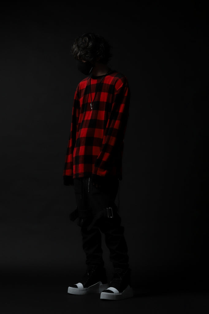 mastermind JAPAN BLOCK CHECK LS TOPS / JACQUARD VELOUR