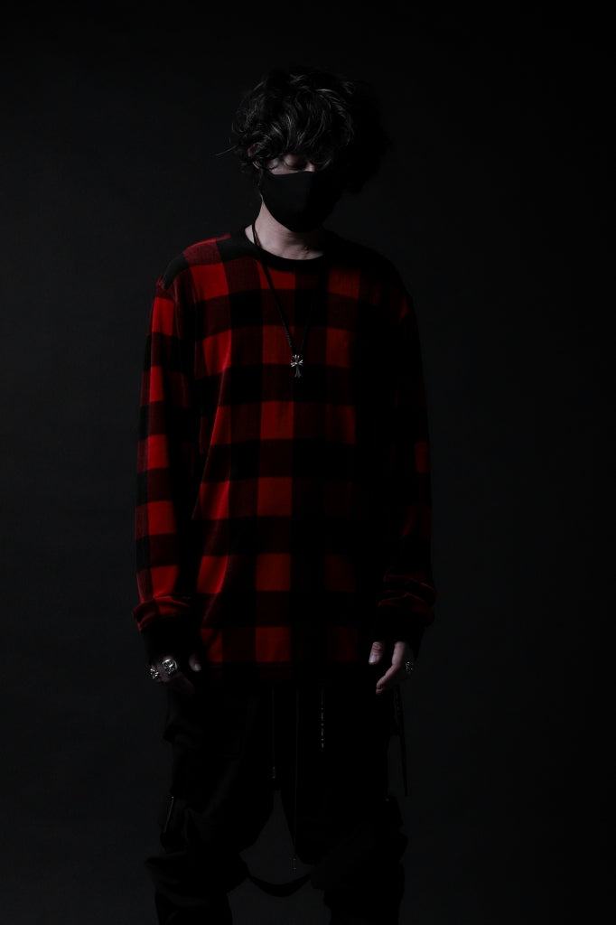 mastermind JAPAN BLOCK CHECK LS TOPS / JACQUARD VELOUR