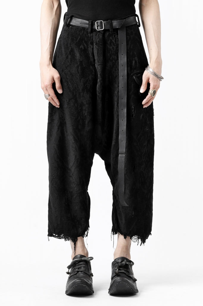 RUNDHOLZ DIP DROP CROTCH CROPPED PANTS / CRUSH JACQUARD