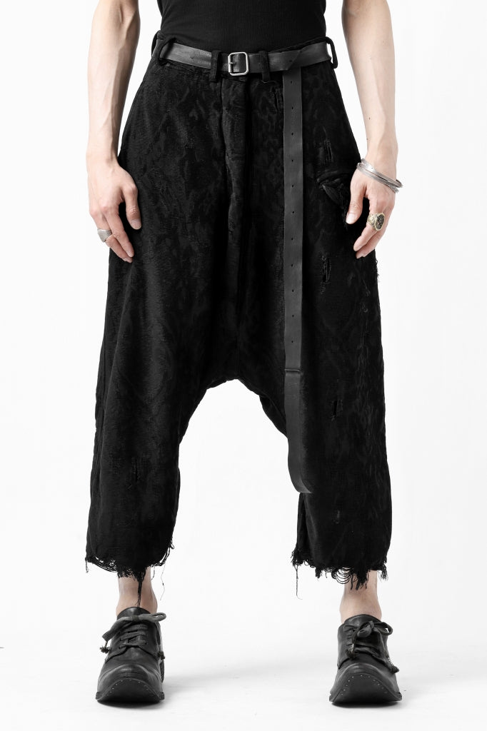 RUNDHOLZ DIP DROP CROTCH CROPPED PANTS / CRUSH JACQUARD