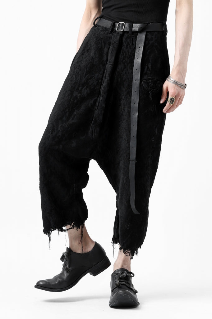 RUNDHOLZ DIP DROP CROTCH CROPPED PANTS / CRUSH JACQUARD