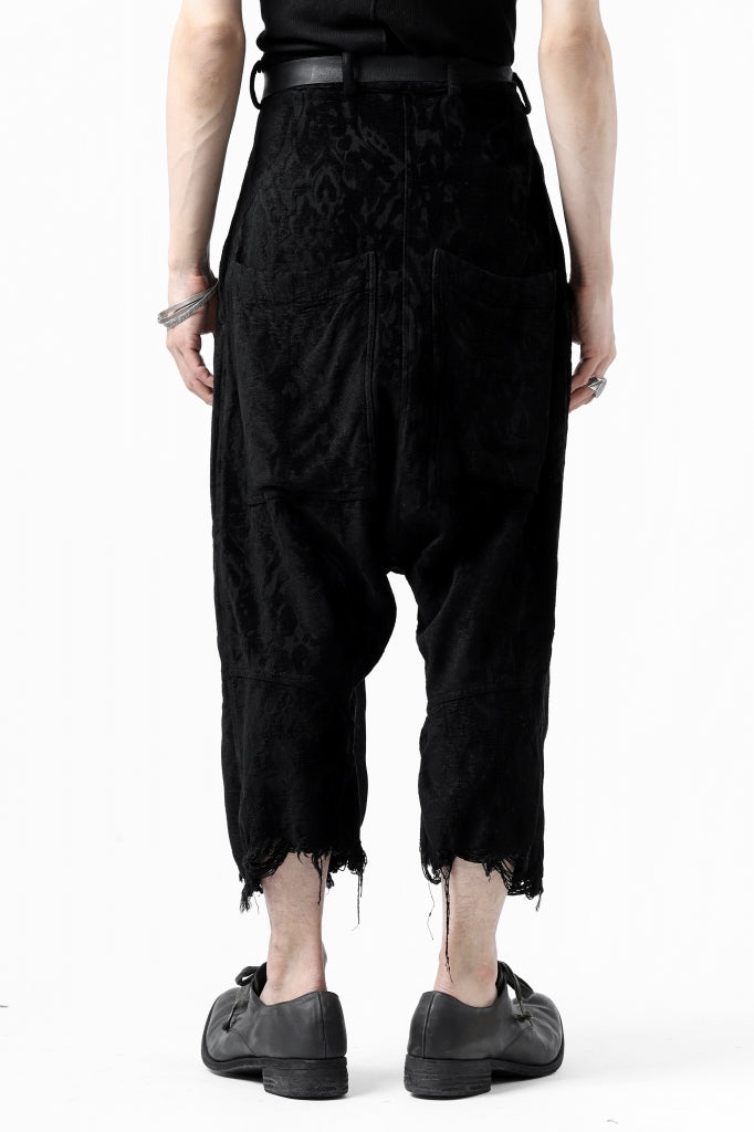 RUNDHOLZ DIP DROP CROTCH CROPPED PANTS / CRUSH JACQUARD