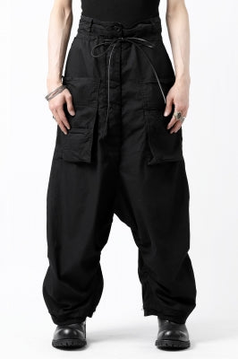 RUNDHOLZ DIP DROP CROTCH BAGGY POCKET PANTS / DYED STRETCH TWILL 