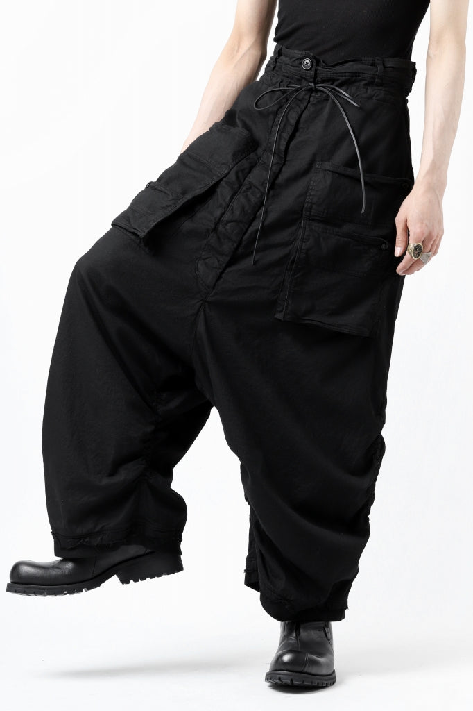 RUNDHOLZ DIP DROP CROTCH BAGGY POCKET PANTS / DYED STRETCH TWILL 