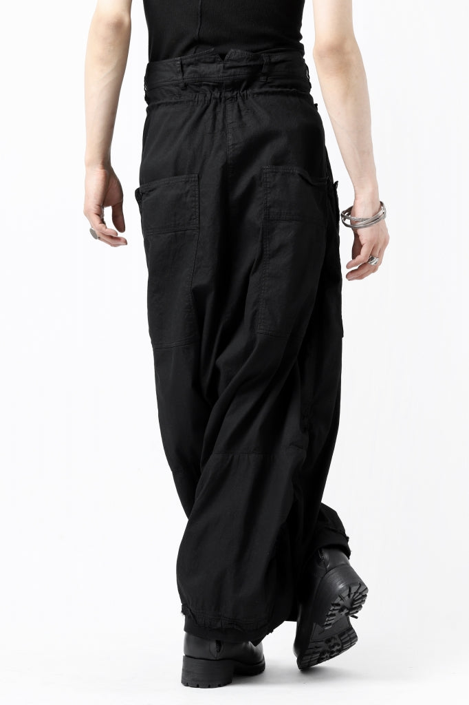 RUNDHOLZ DIP DROP CROTCH BAGGY POCKET PANTS / DYED STRETCH TWILL 