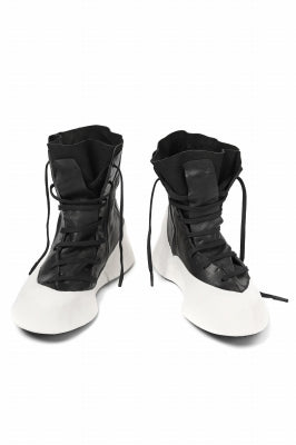 LEON EMANUEL BLANCK DISTORTION FEATHER WEIGHT HIGHTOP SNEAK-BOOTS / GUIDI HORSE LEATHER