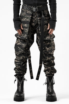 LEMURIA BONDAGE ZIP CARGO POCKET TROUSERS / STRETCH WEAPON