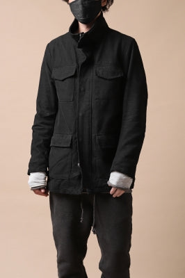 daub HOODED LONG ZIP COAT / TWEEDY MELANG