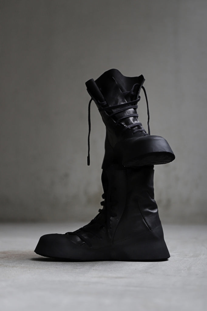 LEON EMANUEL BLANCK DISTORTION FEATHER WEIGHT HIGHTOP SNEAK-BOOTS / GUIDI HORSE LEATHER