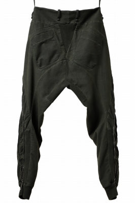 masnada LATERAL ZIP BAGGY PANTS / STRETCH REPURPOSED COTTON