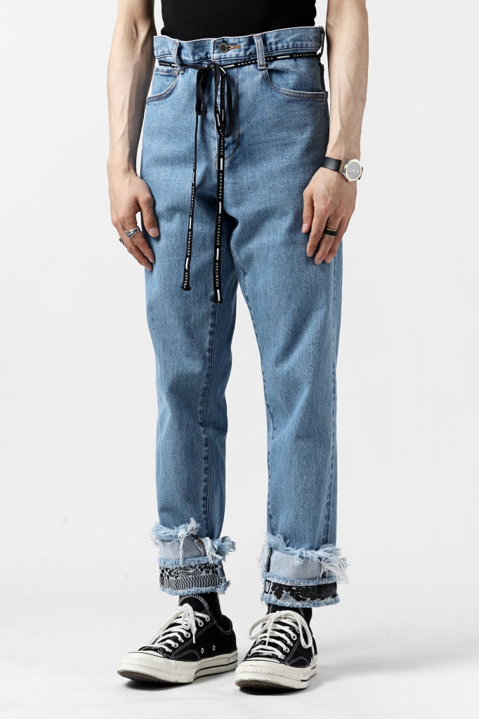 FACETASM CROPPED PRINT DENIM PANTS