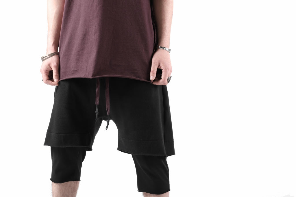 FIRST AID TO THE INJURED LAYERED SHORT PANTS / FRENCH TERRY + JERSEY