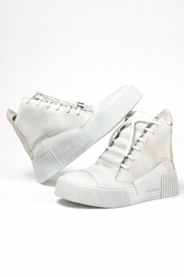 BORIS BIDJAN SABERI COW LEATHER MID CUT SNEAKER / WASHED & HAND TREATED "BAMBA1.1-SIN"