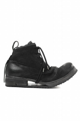 BORIS BIDJAN SABERI HORSE PUNCHING LEATHER LACE UP MIDDLE BOOTS / WASHED & HAND-TREATED "BOOTS4-SIN"