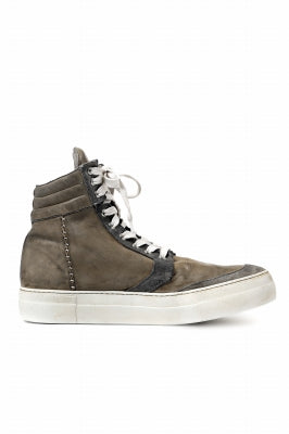 incarnation HIGH CUT BB-1 SNEAKER / HORSE COMBI LEATHER PIECE DYED