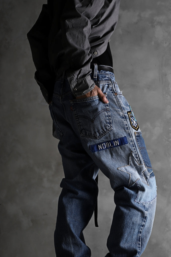 CHANGES VINTAGE REMAKE PATCHWORK DENIM TAPERED PANTS / VINTAGE DENI