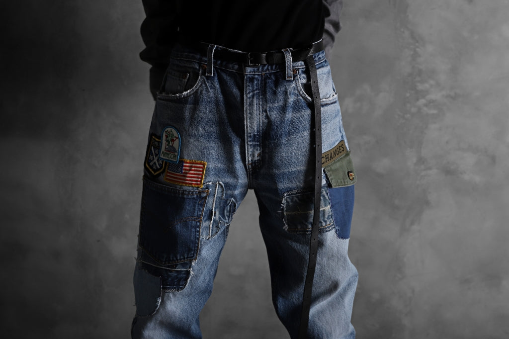 CHANGES VINTAGE REMAKE PATCHWORK DENIM TAPERED PANTS / VINTAGE DENI