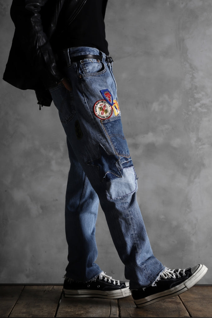 CHANGES VINTAGE REMAKE PATCHWORK DENIM TAPERED PANTS / VINTAGE DENIM