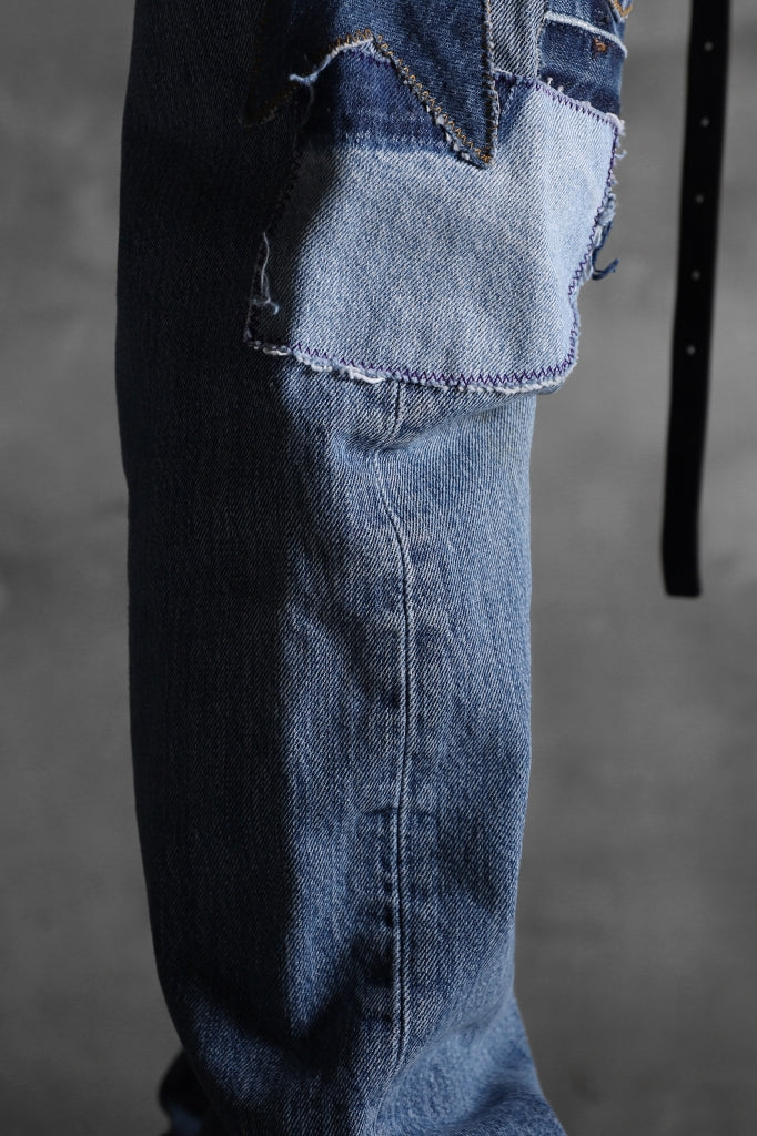 CHANGES VINTAGE REMAKE PATCHWORK DENIM TAPERED PANTS / VINTAGE DENIM