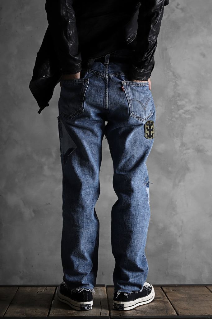 CHANGES VINTAGE REMAKE PATCHWORK DENIM TAPERED PANTS / VINTAGE DENIM