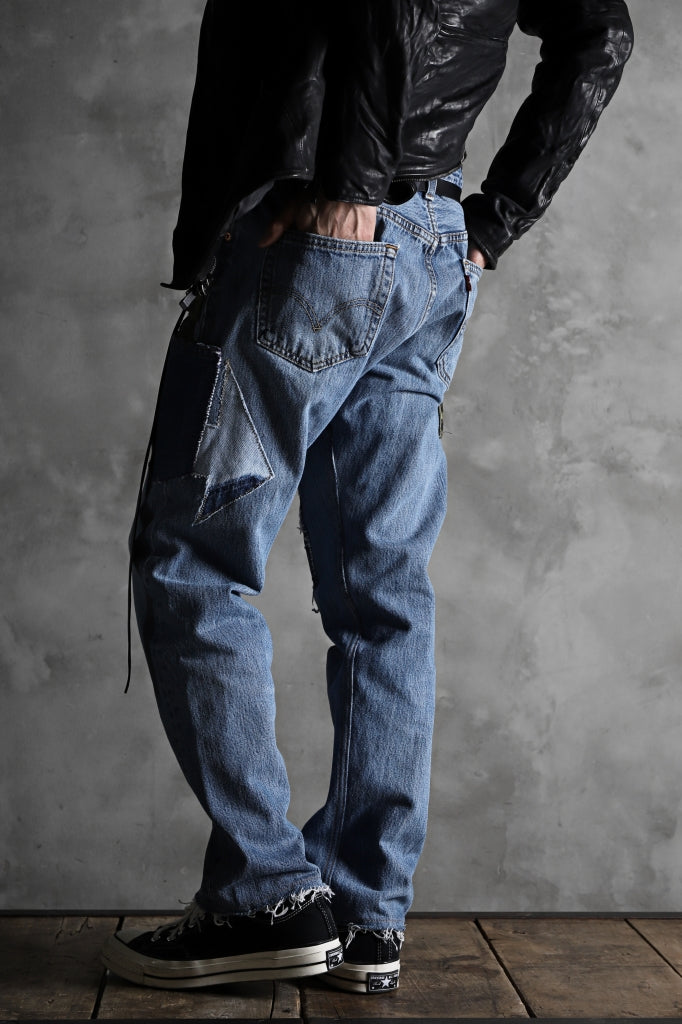 CHANGES VINTAGE REMAKE PATCHWORK DENIM TAPERED PANTS / VINTAGE DENIM