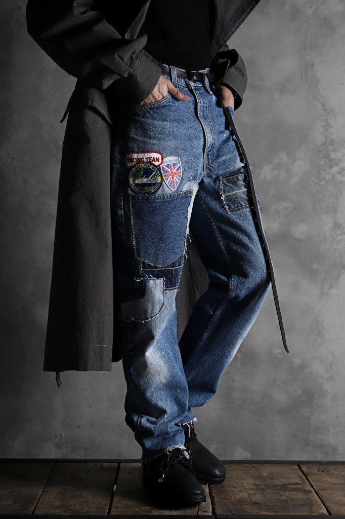 CHANGES VINTAGE REMAKE PATCHWORK DENIM TAPERED PANTS / VINTAGE DENIM