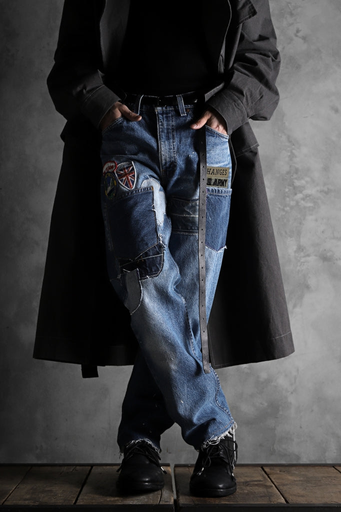 CHANGES VINTAGE REMAKE PATCHWORK DENIM TAPERED PANTS / VINTAGE DENIM